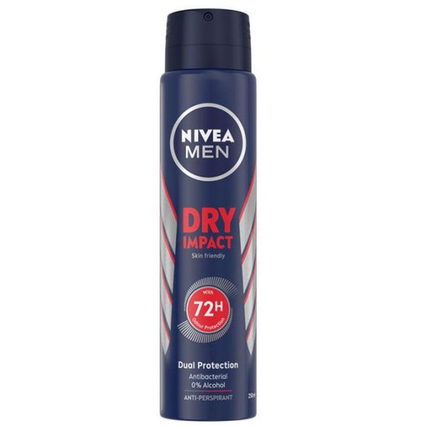 NIVEA Nivea Dry Impact Anti-Perspirant Spray For Men, 72h - 200ml