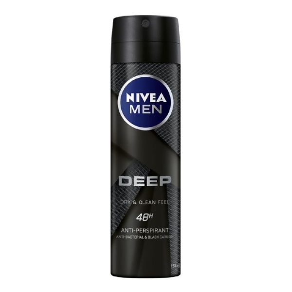 NIVEA Deep Anti-Perspirant Spray For Men, 48h - 200ml